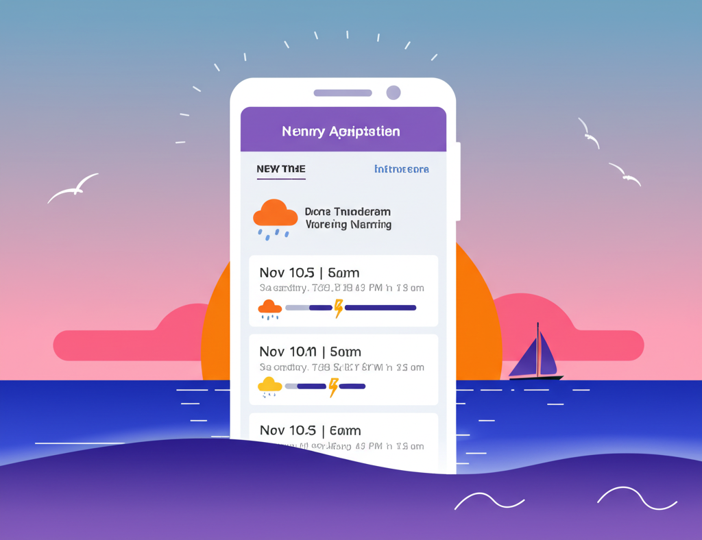 Weather alert showing itinerary adaptation